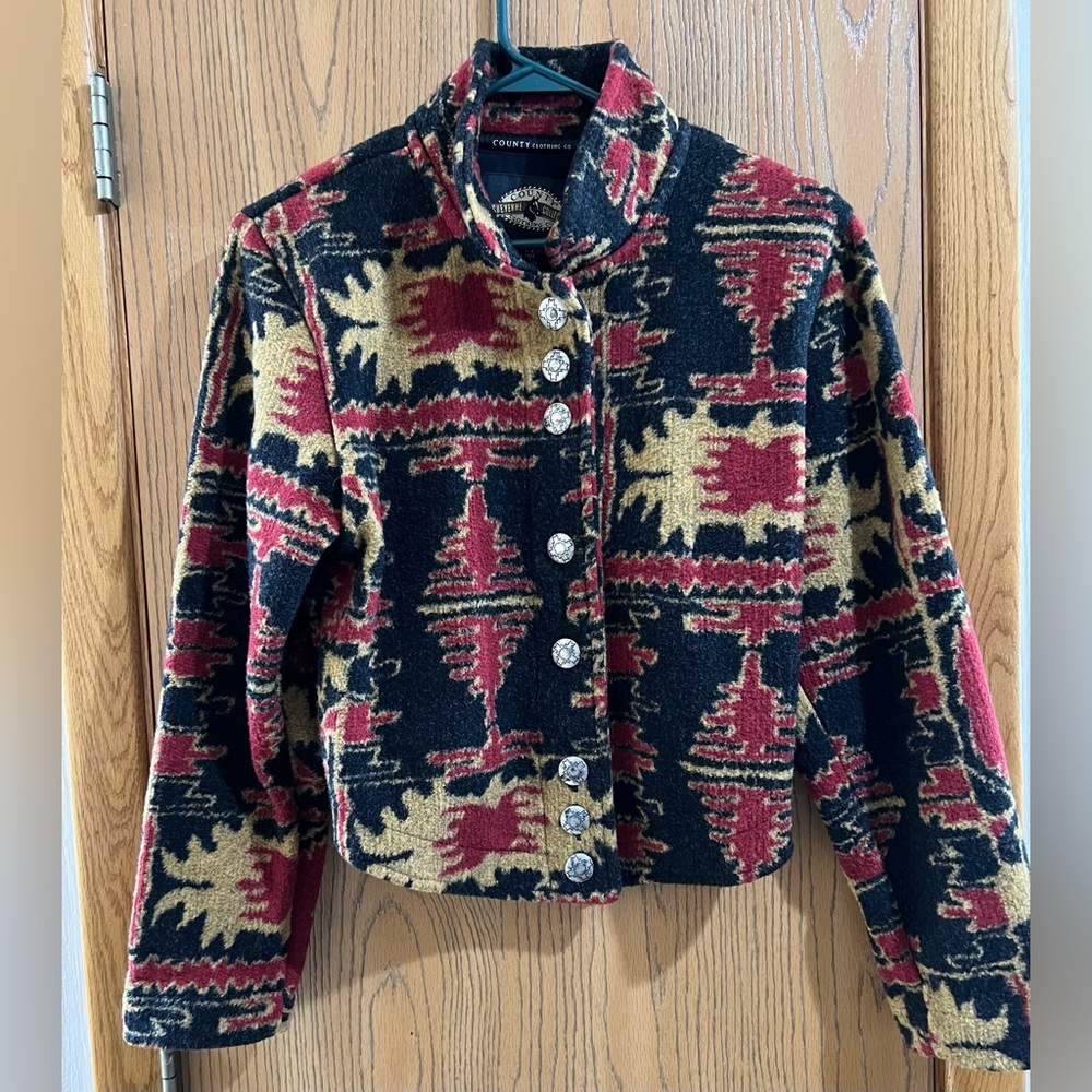 Woman’s Tribal Print Waist Coat M Country Clothing Co. Cheyenne Collection